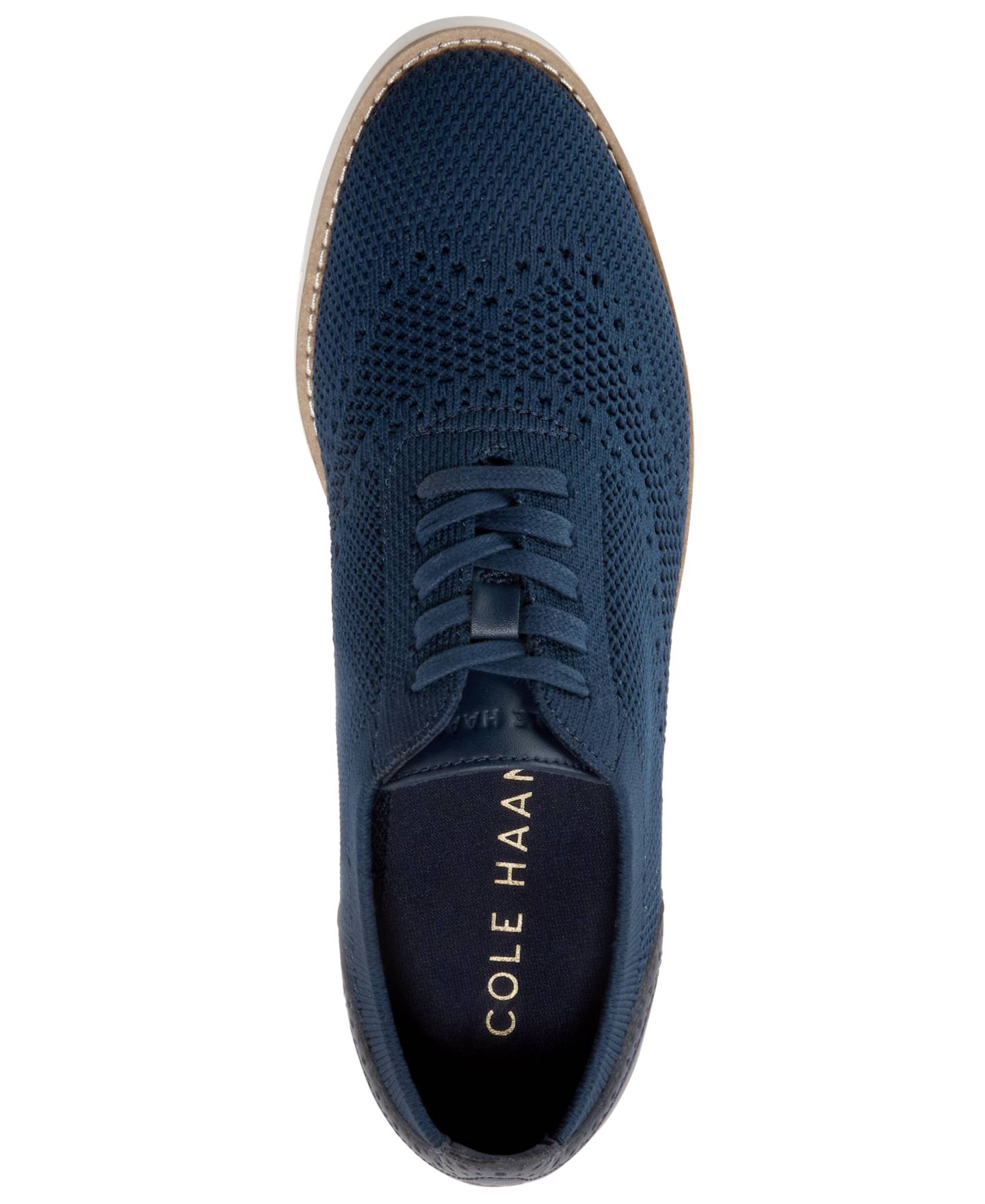 Женские оксфорды Cole Haan Grand City на платформе Stich Lite, цвет: Тёмно-синий вязаный — фото 4