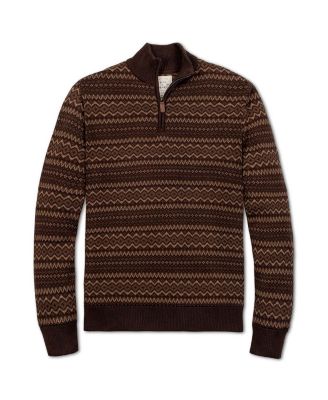 Men's Organic Half Zip Intarsia Pullover Sweater