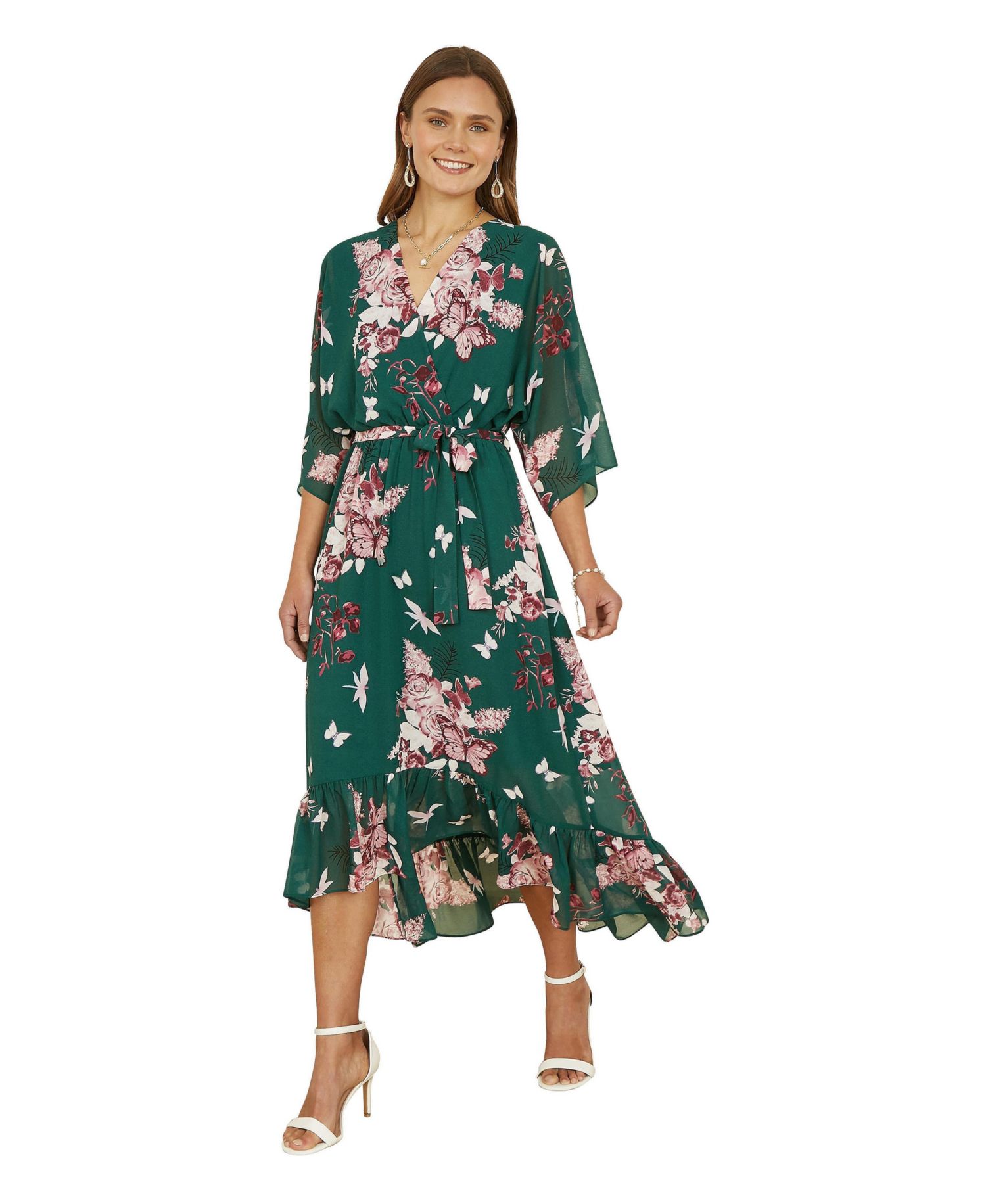 Women's Floral Dipped Hem Dress