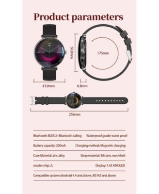 Ultra-thin 1.43" AMOLED Smart Watch With Bluetooth Calling, Health Monitoring,Female Physiological Cycle for Women - Gold