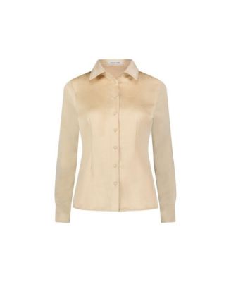 Women's Paulina Silk Blouse - Navy