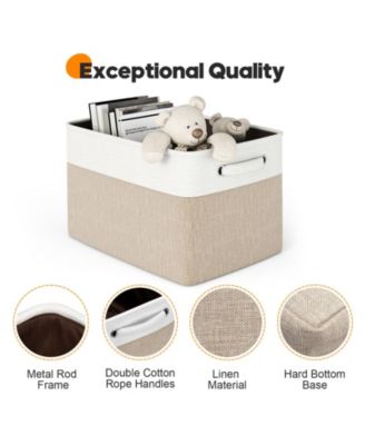 4-Pack Storage Bins, Foldable Storage Baskets with Handles, Sturdy Organizer Bins