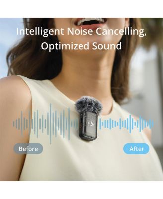 Mic 2 Wireless Microphone System with 2 Transmitters, 1 Receiver, Charging Case, Noise Cancelling, for iPhone, Android, Camera