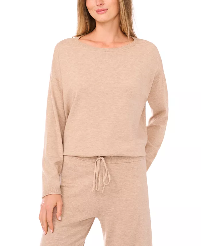 Women's Roundneck Ribbed-Trim Crewneck Sweater - thumbnail 5