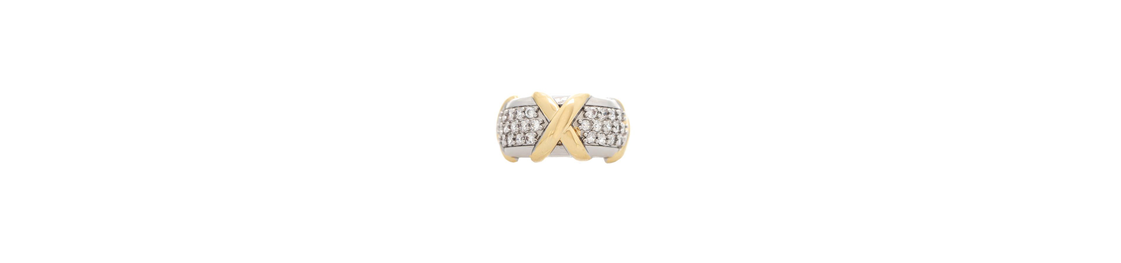 Rivka FriedmanMixed Metal + Cz Criss Cross Ring