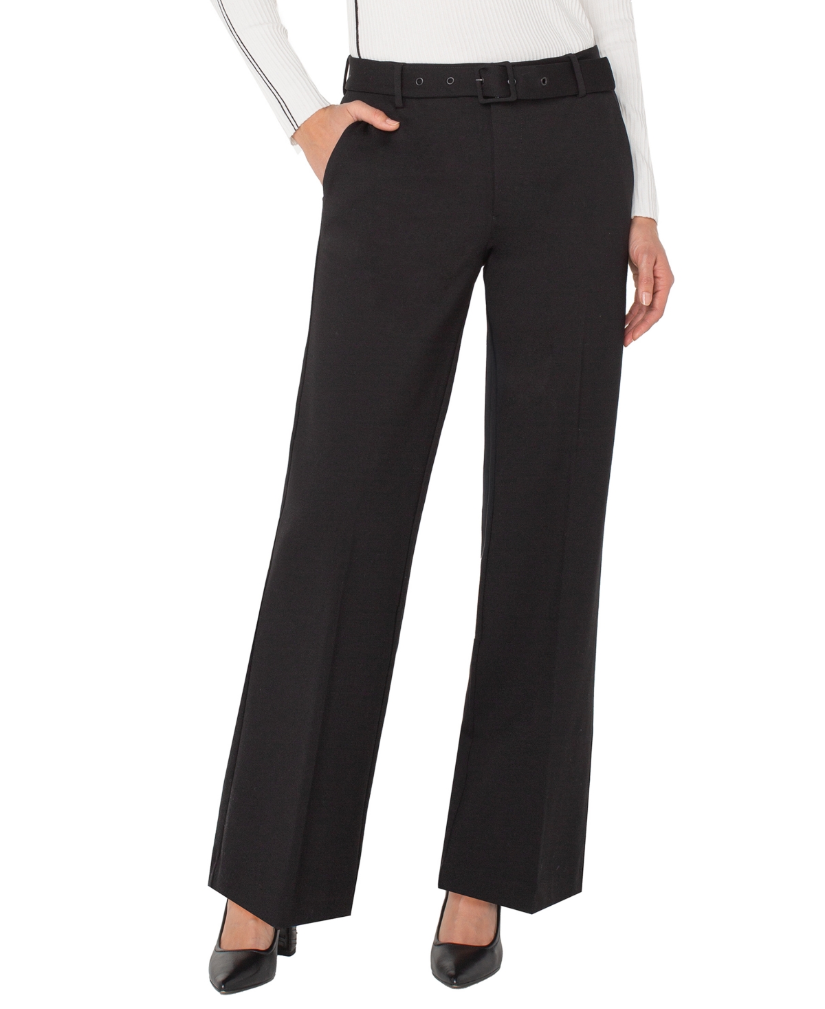 Liverpool Los Angeles Women's Belted Kelsey Wide Leg Trousers