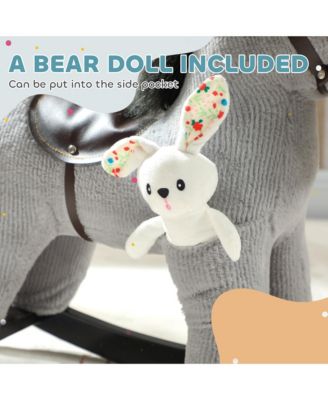 Toddler Rocking Horse, Kids Ride on Toy with Realistic Neigh