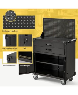 Work Bench for Garage with Pegboard Drawers