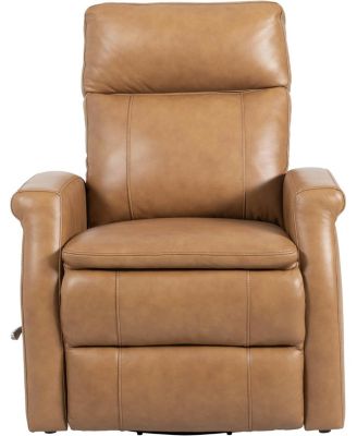 2 Pc. Russet Leather Pillow Top 360° Swivel Glider Recliner Set
