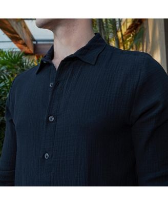 Men's Midnight Black Breezy-Weave Shirt