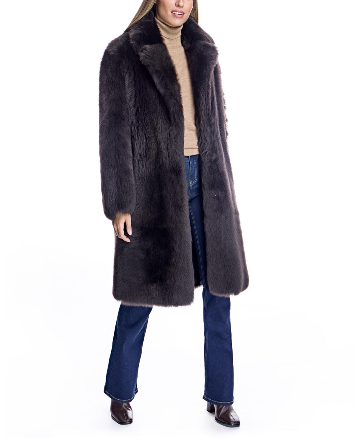 Julia & Stella by Maximilian Women's Reversible Shearling Lamb Teddy Coat