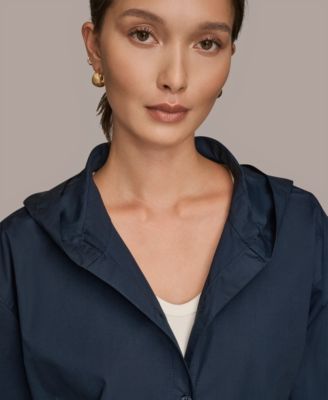 Women's Front Button Hooded Jacket