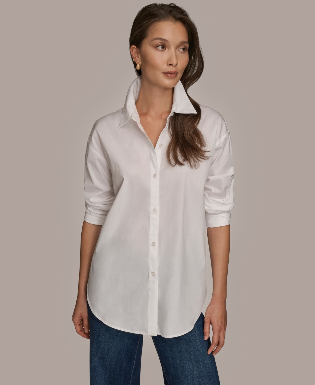 Donna Karan Weekend Women's Button-down Shirt In White