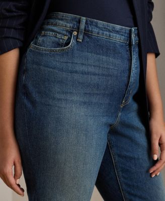 Plus Size High-Rise Straight Ankle Jeans