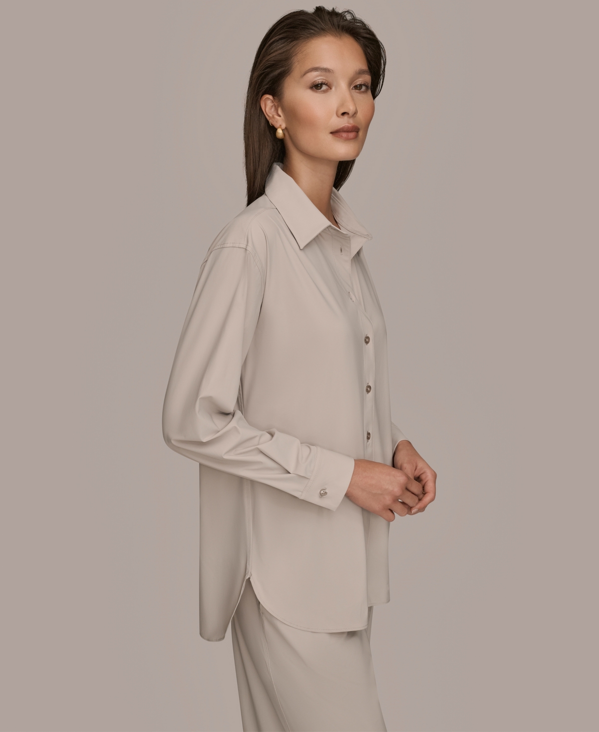 Donna Karan Weekend Women's Button-down Shirt In Neutral