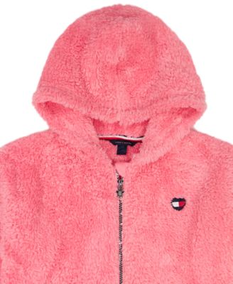 Girls' 7-16 Minky Loose-Fit Zip-Up Hoodie