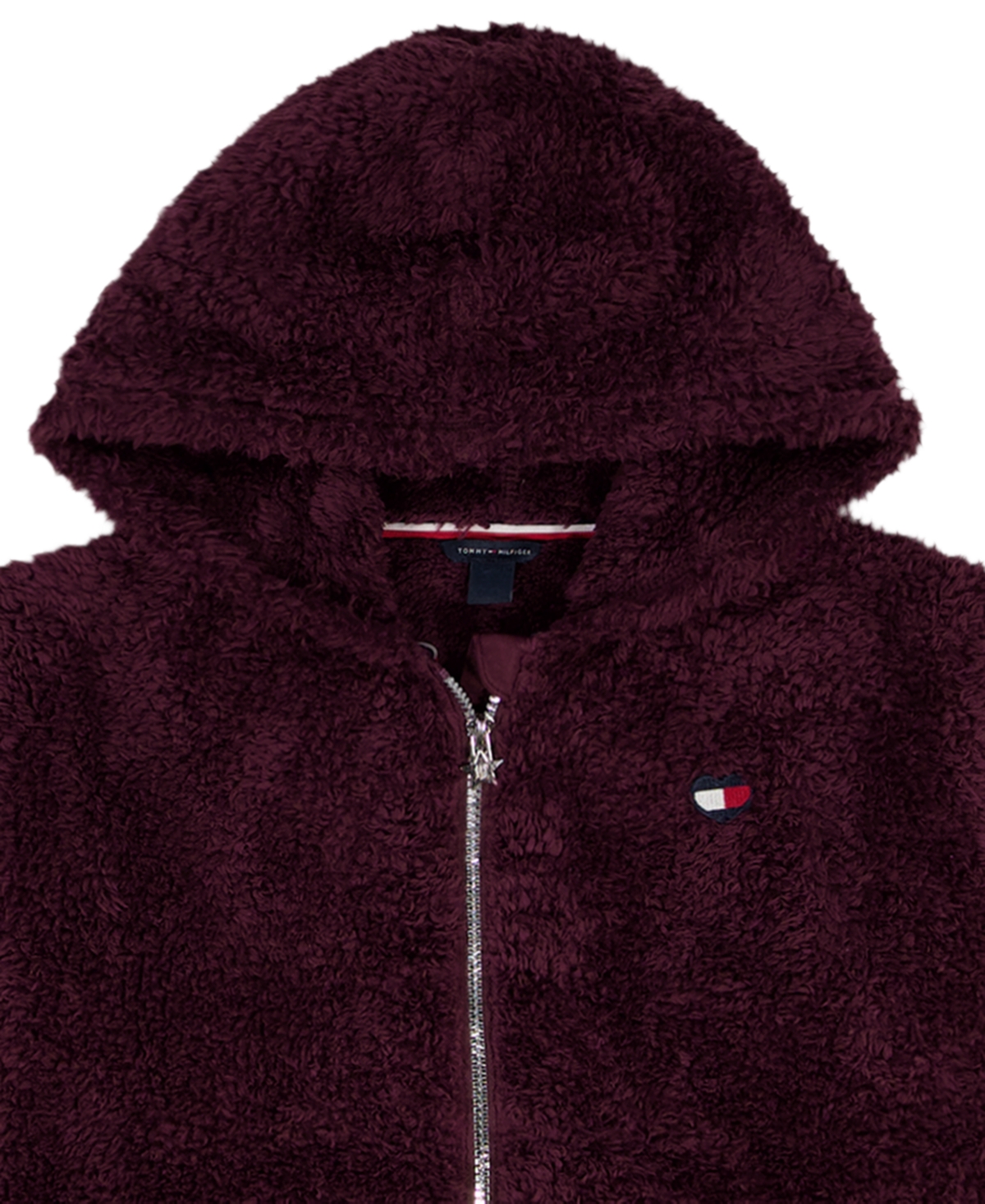Tommy Hilfiger Girls 2T-6X Minky Loose-Fit Zip Front Hoodie