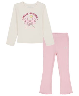 Under Armour - Girls 2T-6X Lettuce Hem Top and Flare Leggings Set