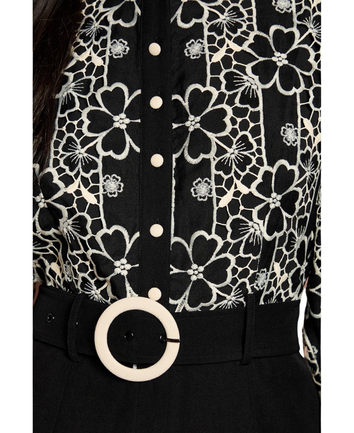 Coast Women's Blouson Sleeve Belted Wide Leg Jumpsuit