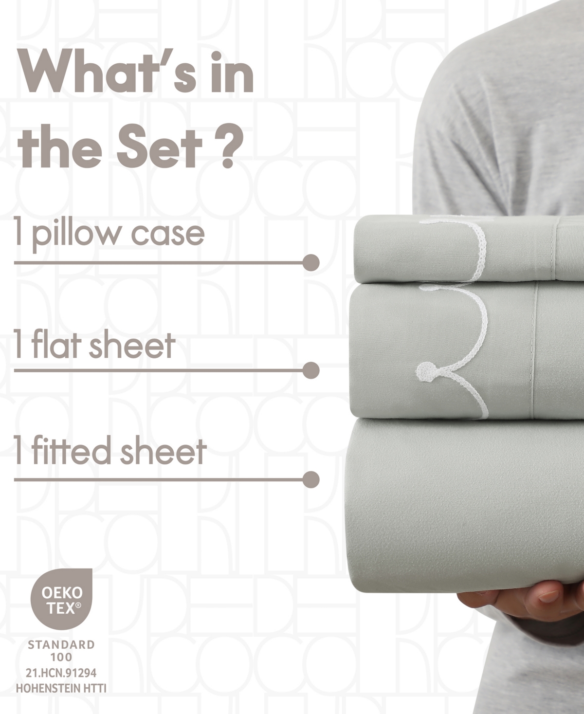 Elle Decor Embroidered 4-pc. Sheet Set, Twin In Gray