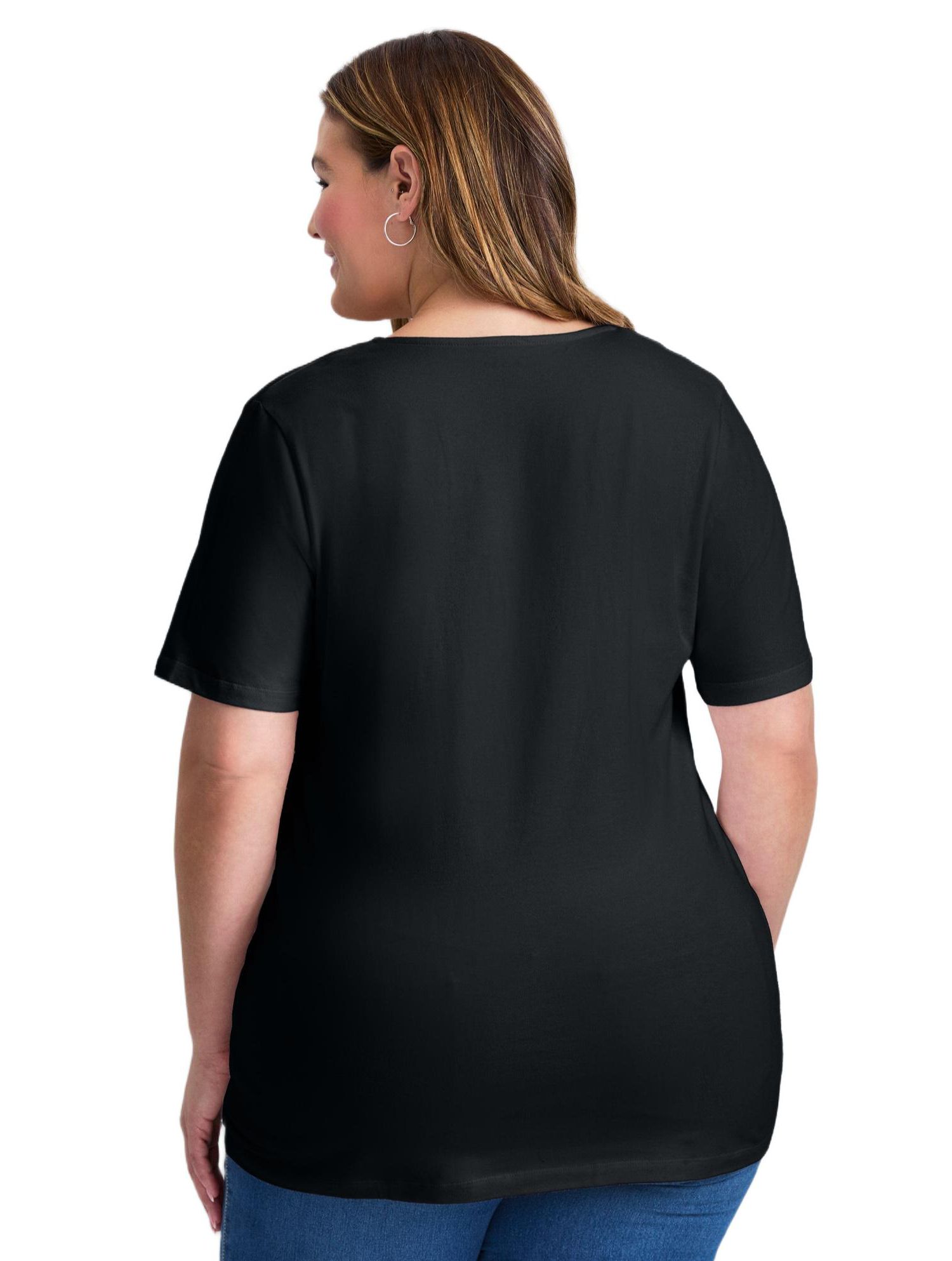 Women's Plus Size Lacing Detail Tunic Tee