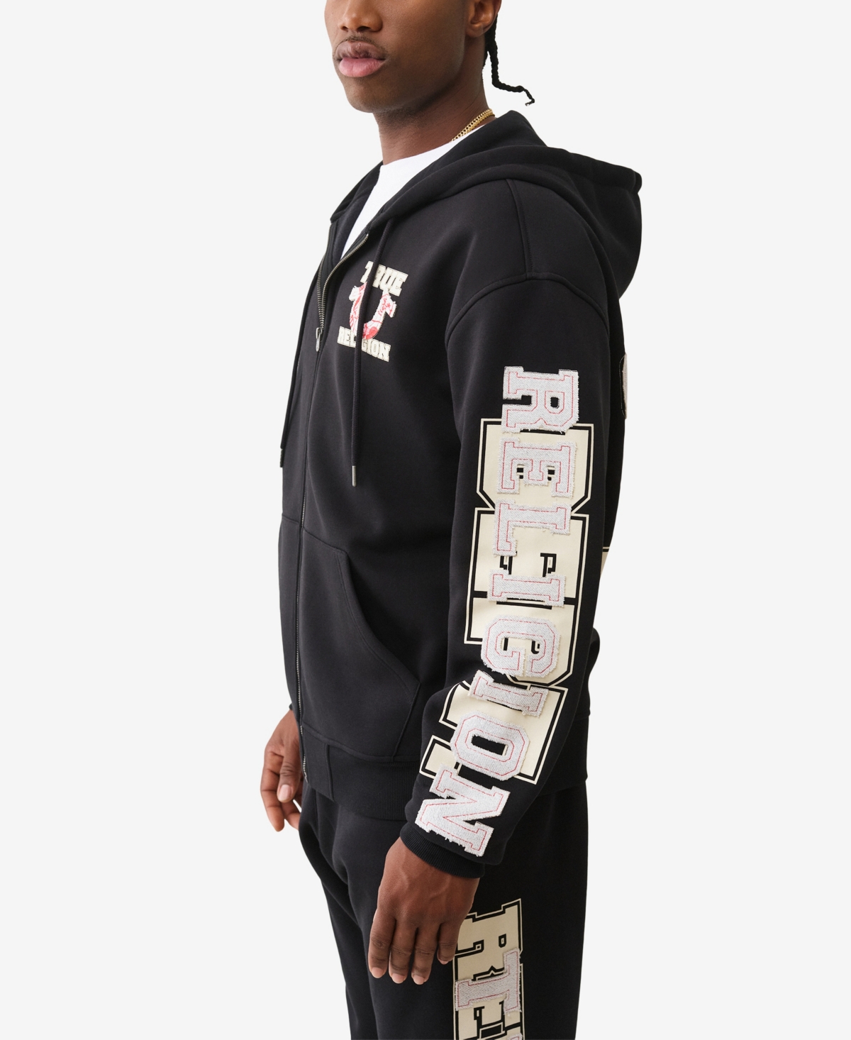 True Religion Men's Zip-Up Front Long-Sleeve Hoodie