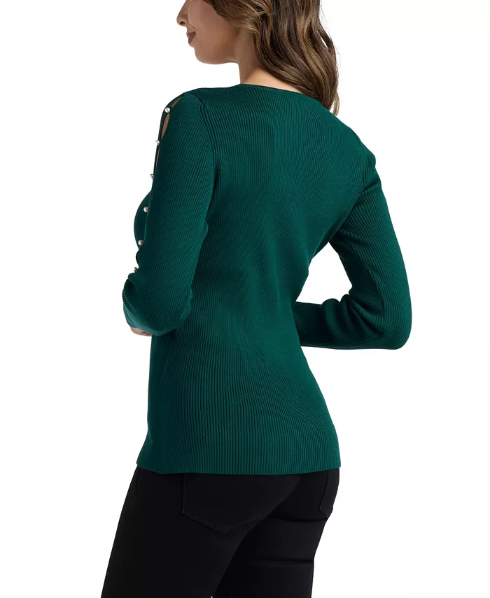 Juniors' Pull-On Long-Sleeve Sweater - thumbnail 4