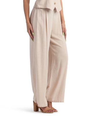 Juniors' Wide Leg Pleated Pants