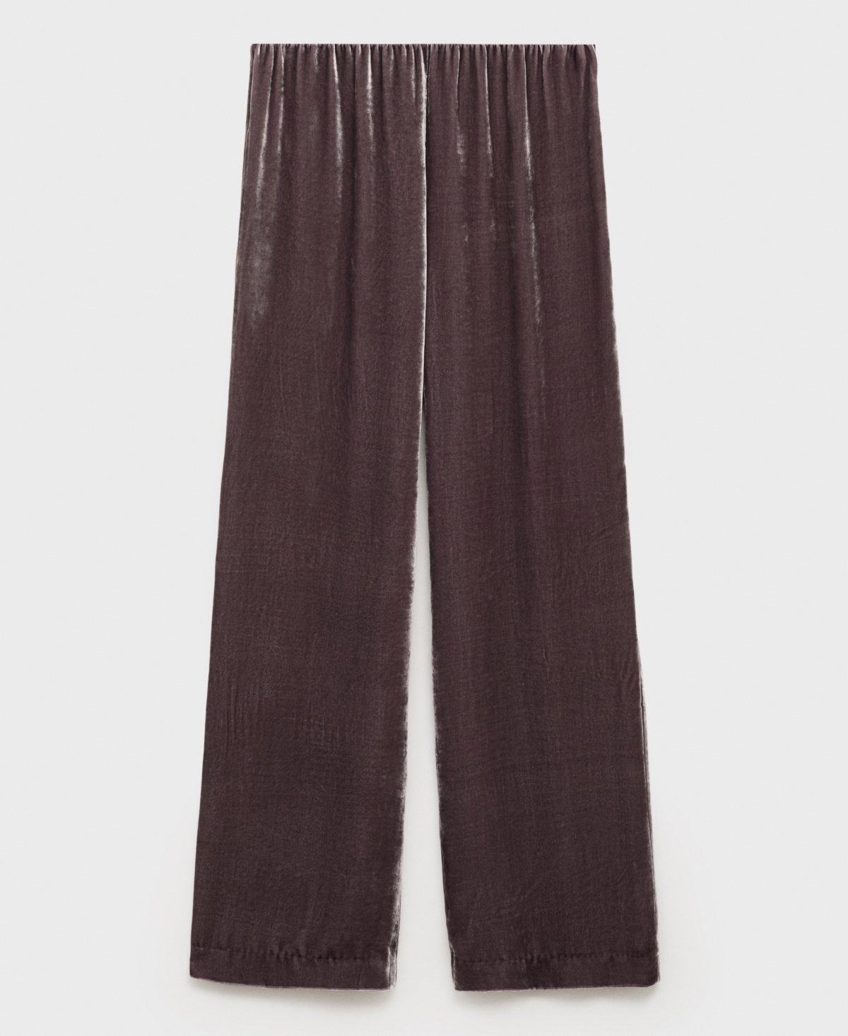 Mango Women's Silk Velvet Pants In Brown