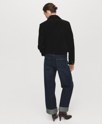 Women's Turn-Up Hem Wide Leg Jeans