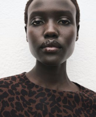 Women's Ribbed Leopard-Print Sweater