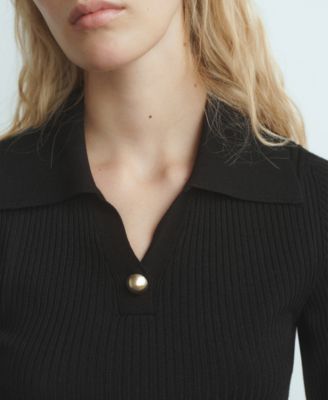 Women's Jewel Button Ribbed Sweater