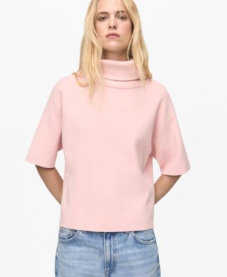 MANGO - Women's Short-Sleeved Turtleneck Sweater