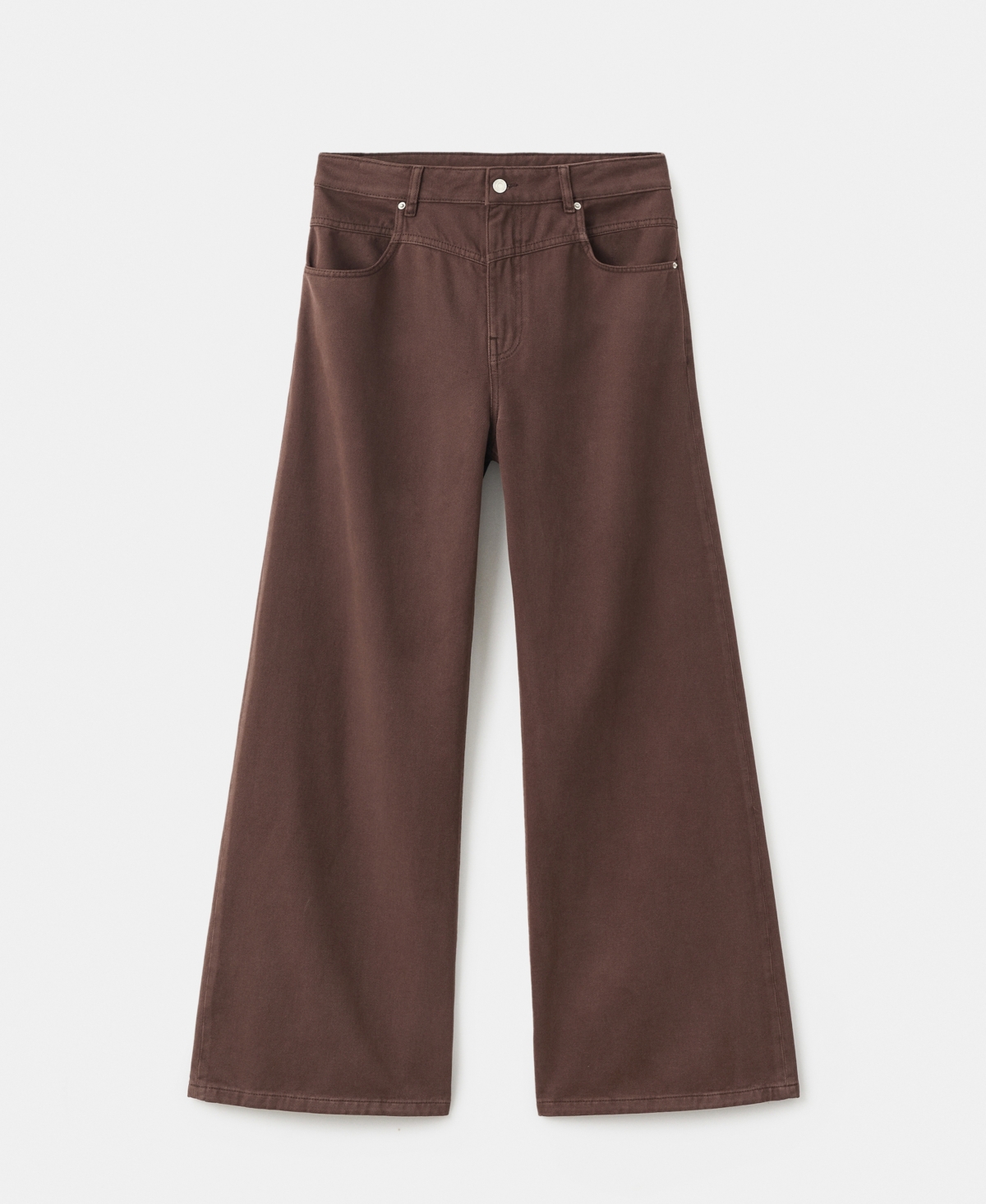 Mango Women's Wide Leg Loose Mid-Rise Jeans