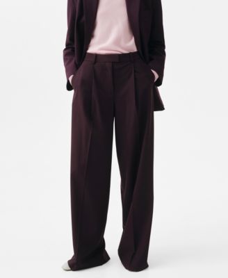 MANGO - Women's Straight Wool Suit Pants