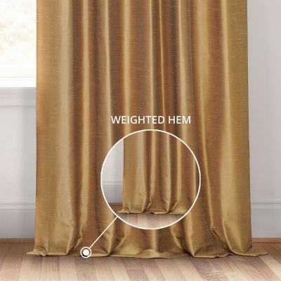 Ruched Vintage Textured Faux Dupioni Silk Curtain