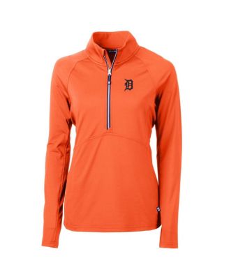 Cutter & Buck - Women's Orange Detroit Tigers Adapt Eco Knit Stretch Half-Zip Pullover Top