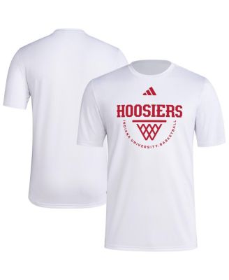 adidas - Men's White Indiana Hoosiers Basketball Practice Net Arch Pregame T-Shirt