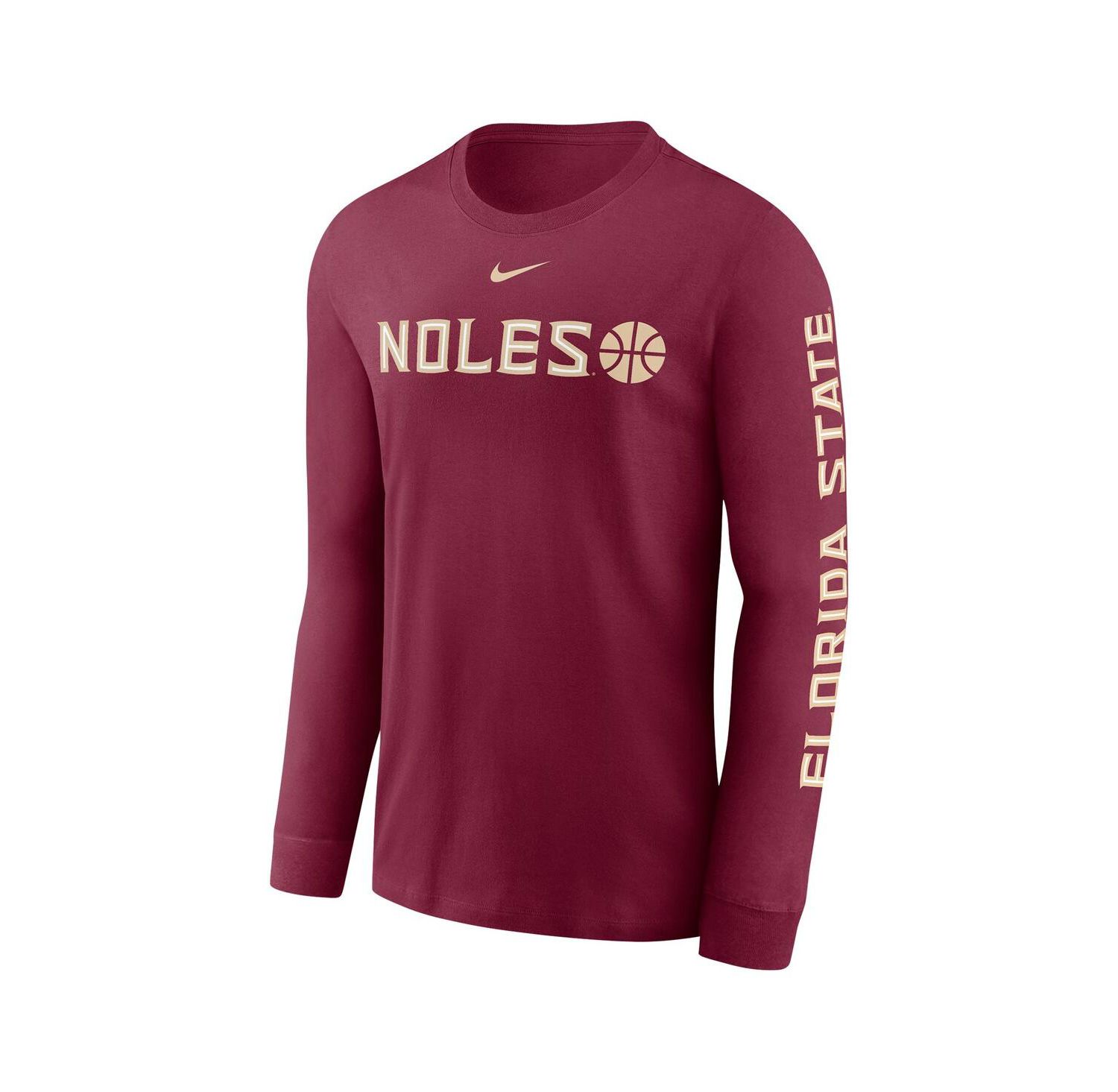 Men's Garnet Florida State Seminoles Basketball Icon Two-Hit Long Sleeve T-Shirt