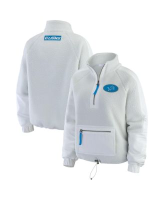 WEAR by Erin Andrews - Women's White Detroit Lions Polar Fleece Half-Zip Jacket