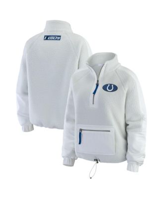 WEAR by Erin Andrews - Women's White Indianapolis Colts Polar Fleece Half-Zip Jacket