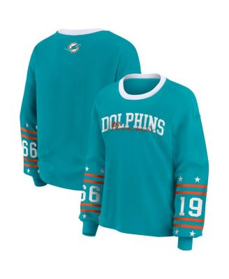 WEAR by Erin Andrews - Women's Aqua Miami Dolphins Sport Long-Sleeve T-Shirt
