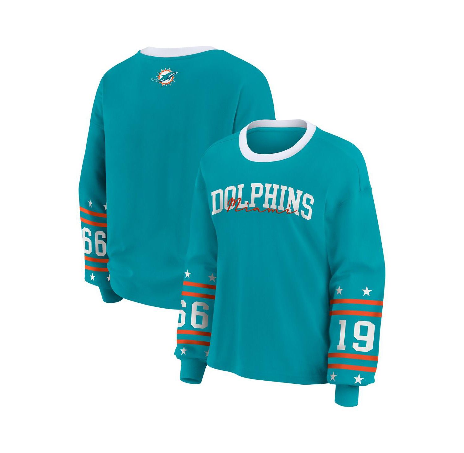 Women's Aqua Miami Dolphins Sport Long-Sleeve T-Shirt