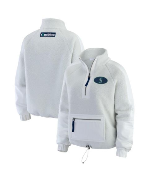 Женские куртки WEAR by Erin Andrews Women's Gray Seattle Mariners Polar Fleece Quarter-Zip Jacket
