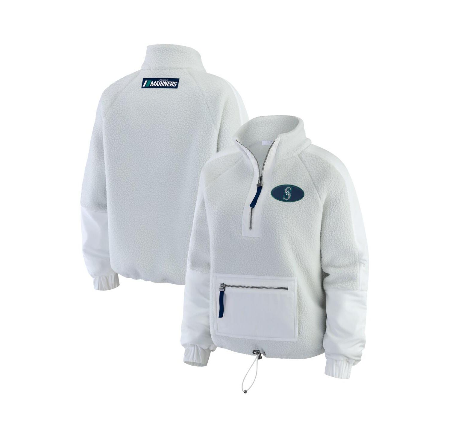 Women's Gray Seattle Mariners Polar Fleece Quarter-Zip Jacket