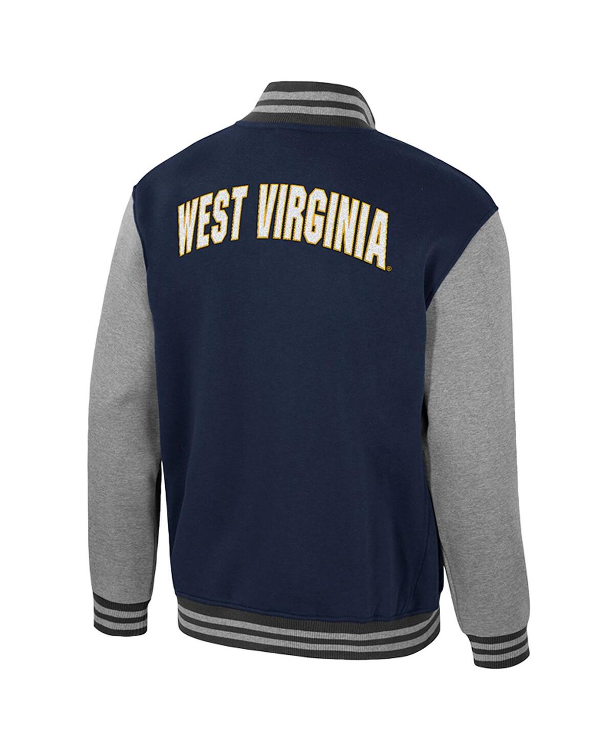 Colosseum Men's Navy West Virginia Mountaineers Ambi-Turner Full-Zip Varsity Jacket