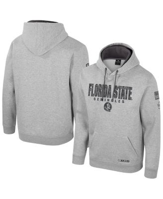 Colosseum - Men's Heather Gray Florida State Seminoles Oorah OHT Military Appreciation Pullover Hoodie