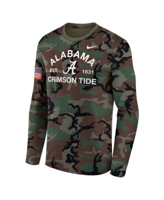Men's Camo Alabama Crimson Tide 2025 Military Appreciation Legend Dri-FIT Long Sleeve T-Shirt