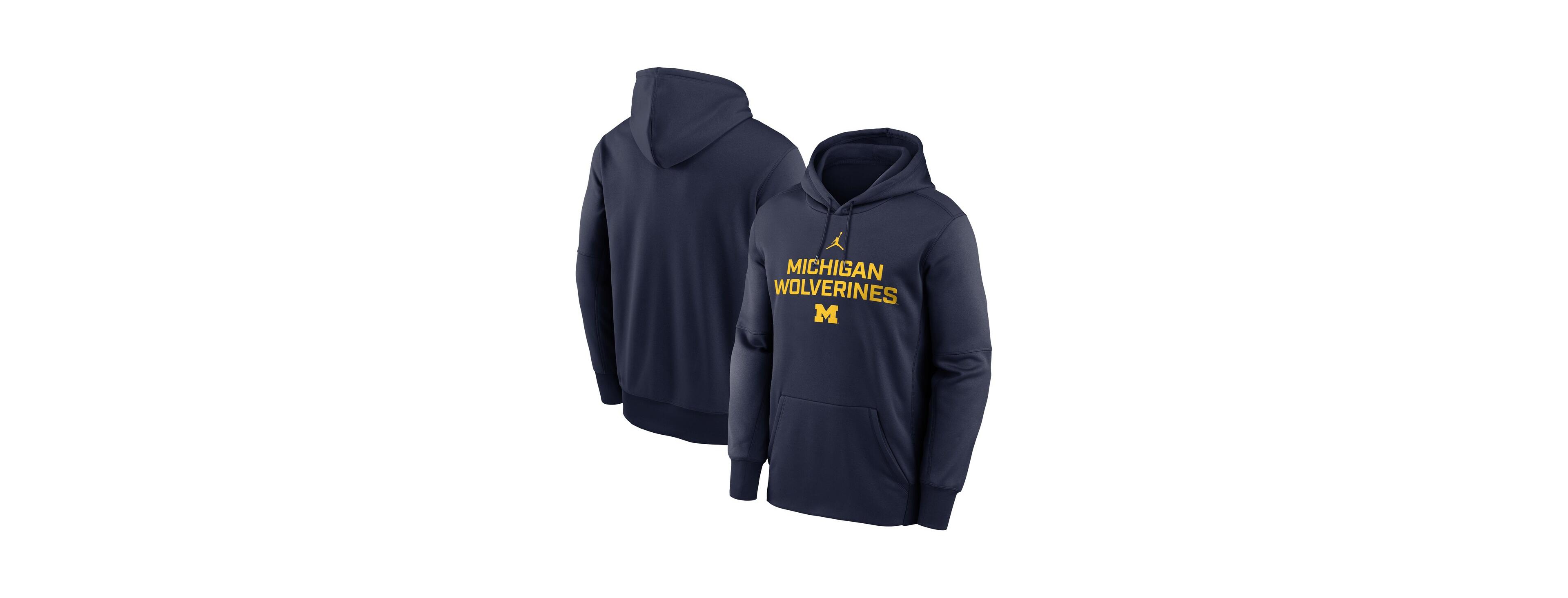 Jordan Men's Navy Michigan Wolverines Team Stacked Performance Pullover Hoodie