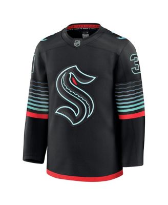 Men's Philipp Grubauer Black Seattle Kraken Alternate Premium Player Jersey